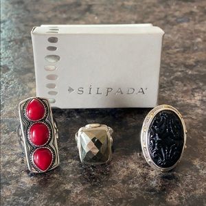 3 Silpada Rings size 7